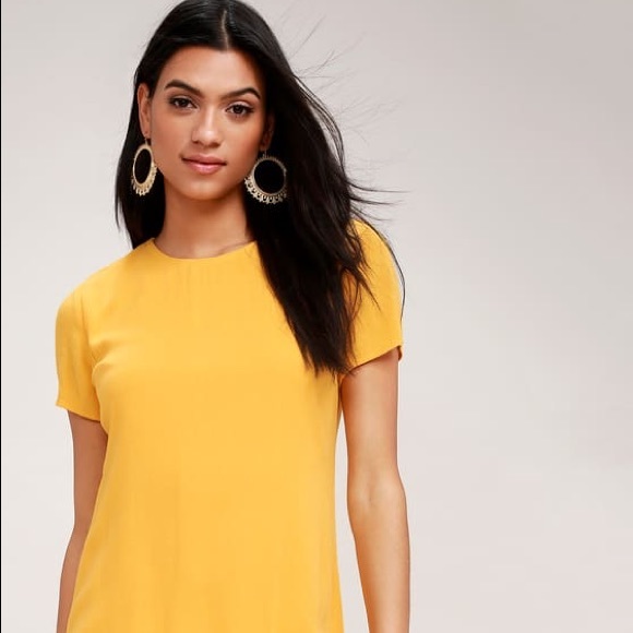 Mustard yellow shift dress - Picture 2 of 3